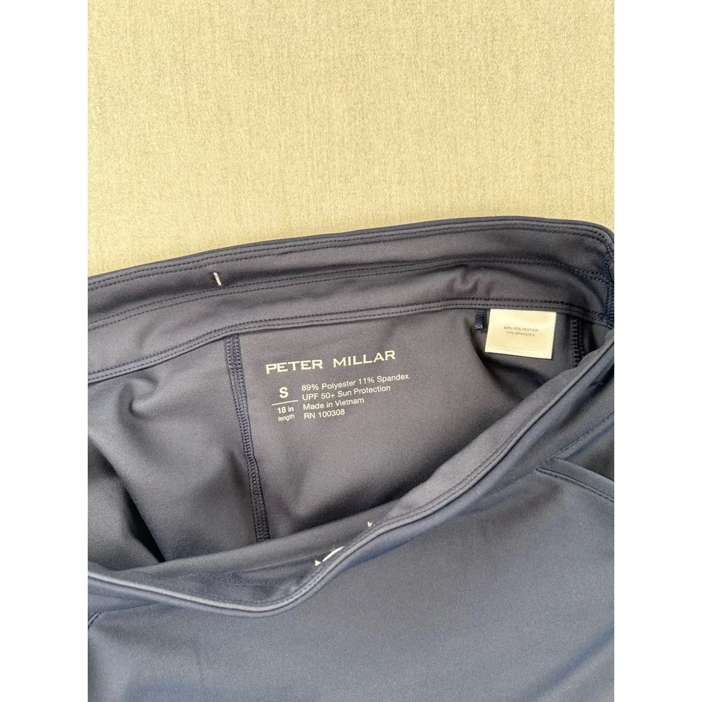 Peter Millar Crown Sport Navy Blue Active Golf Skort UPF 50+ Small 18in Length - Picture 6 of 8
